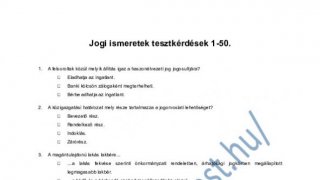 Jogi ismeretek tesztek